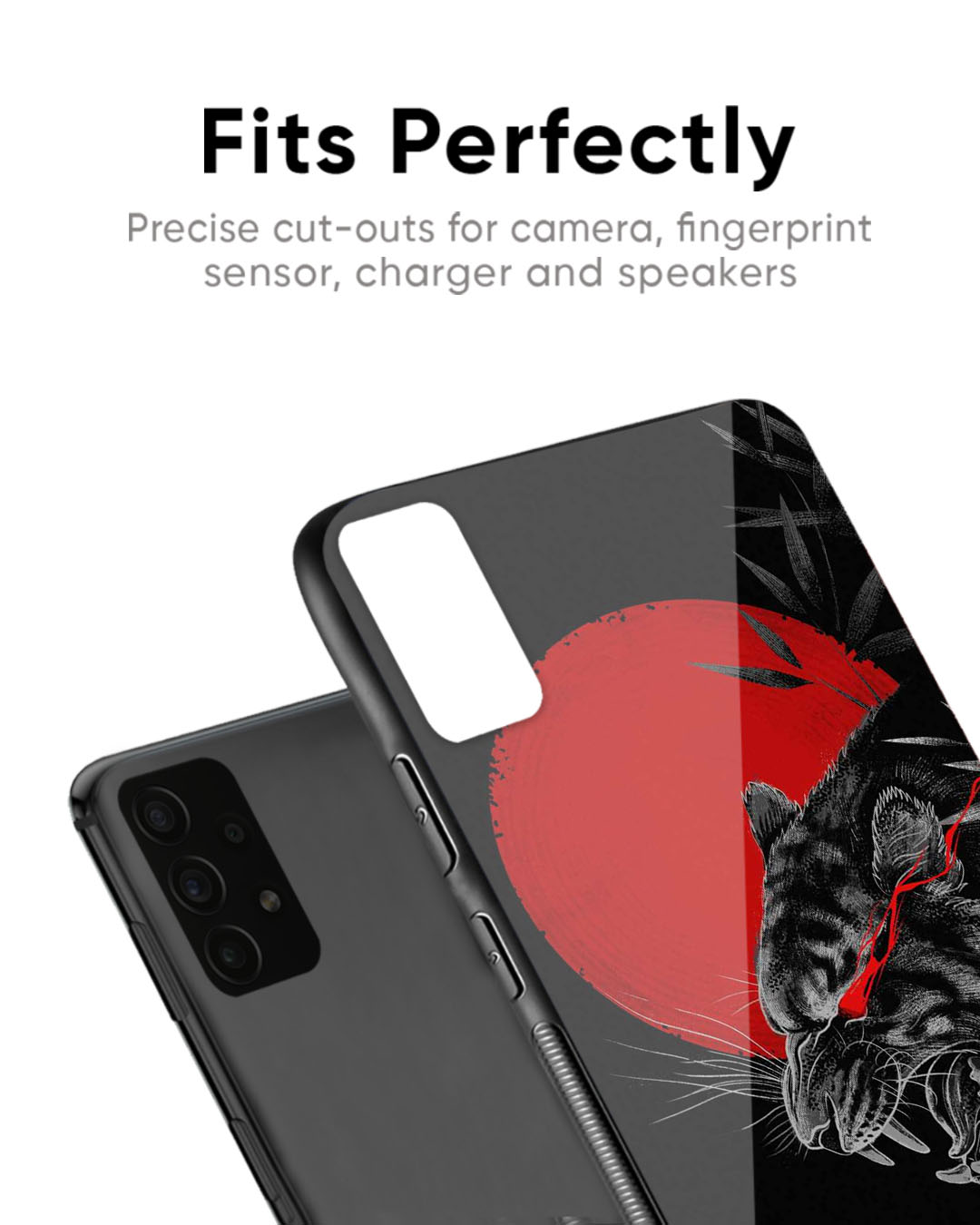 Shop Red Moon Tiger Premium Glass Case for Redmi Note 12 Pro+ 5G (Shock Proof, Scratch Resistant)-Back