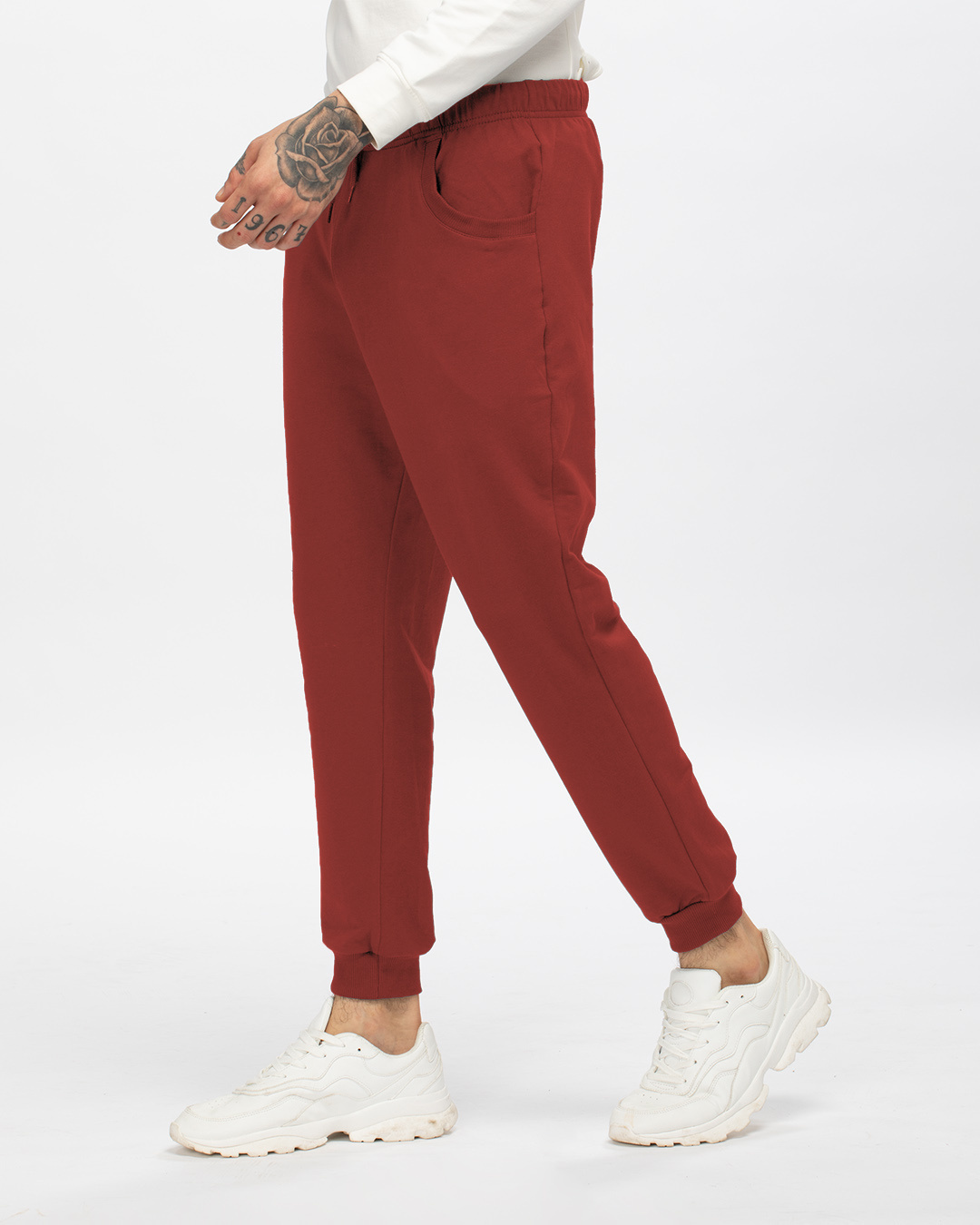 Shop Red Pear Men's Casual Joggers-Back