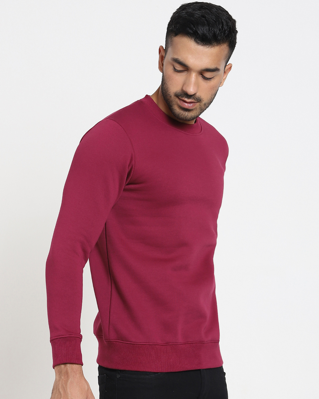 Shop Men's Plum Red Sweatshirt-Back