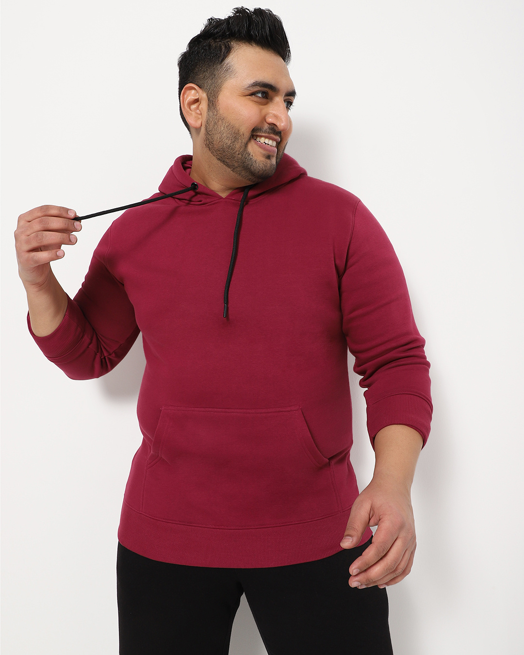 Buy Men's Red Plum Plus Size Hoodie Online at Bewakoof