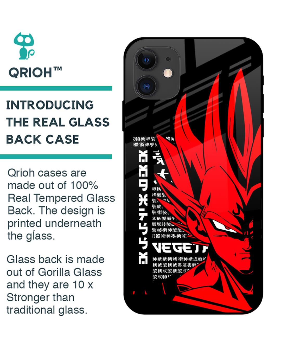 Shop Red Vegeta Premium Glass Case for Apple iPhone 12 Mini (Shock Proof,Scratch Resistant)-Back
