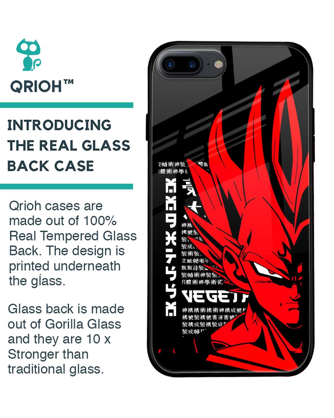 Shop Red Vegeta Premium Glass Case for iPhone 7 Plus (Shock Proof, Scratch Resistant)-Back
