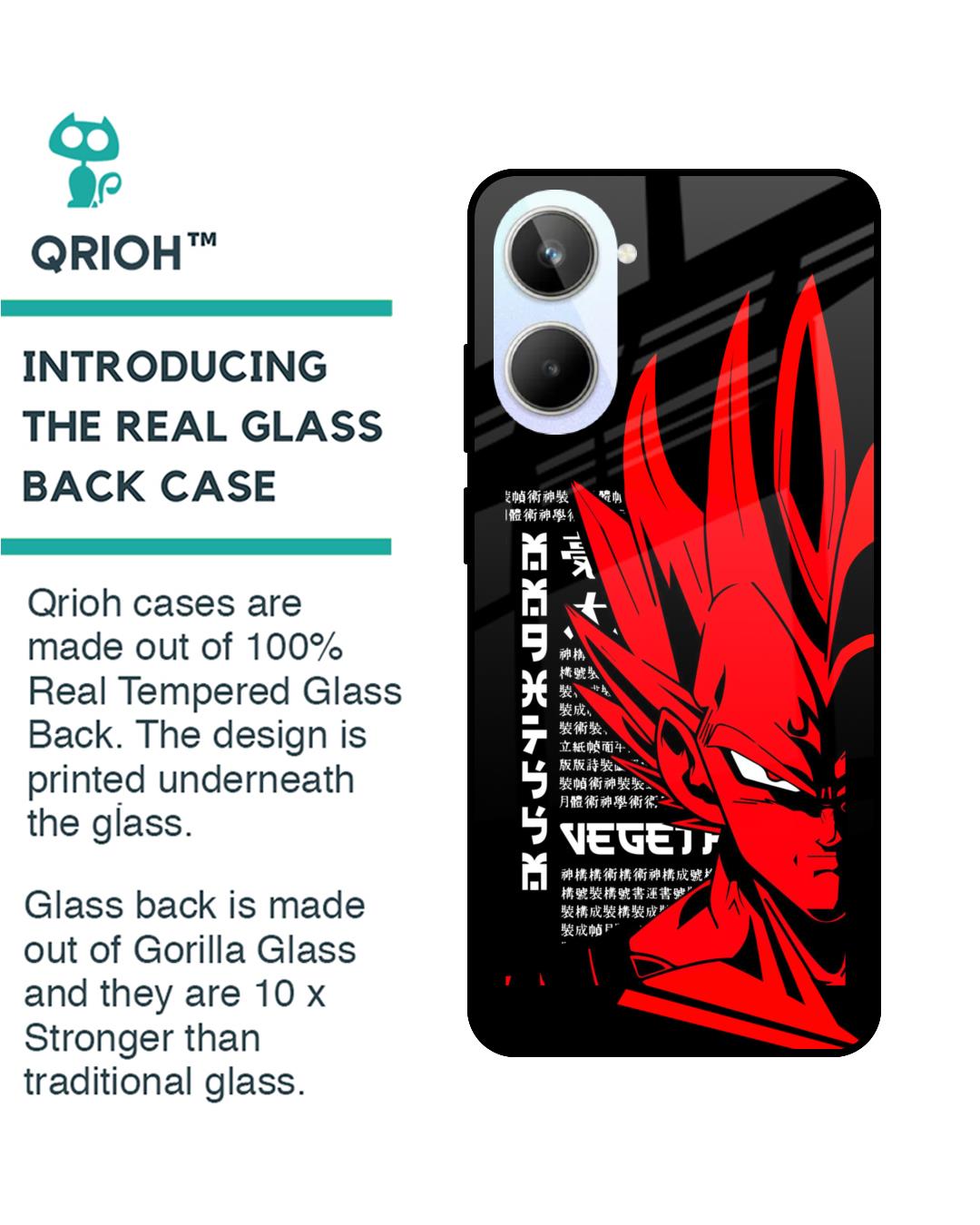 Shop Red Vegeta Premium Glass Case for Realme 10 5G(Shock Proof, Scratch Resistant)-Back