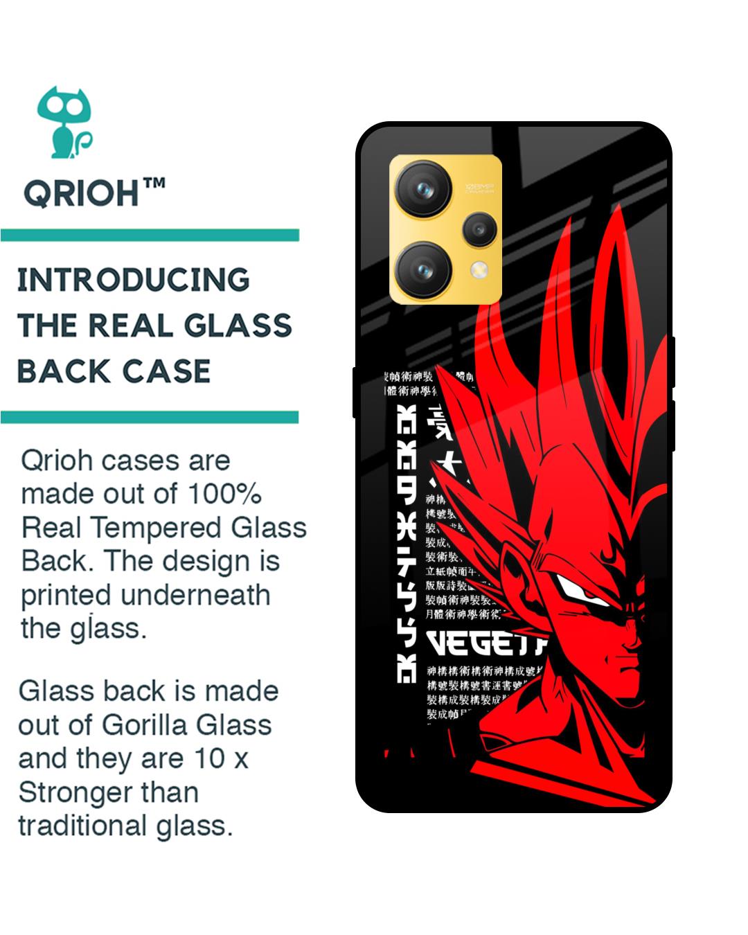 Shop Red Vegeta Premium Glass Case for Realme 9(Shock Proof, Scratch Resistant)-Back