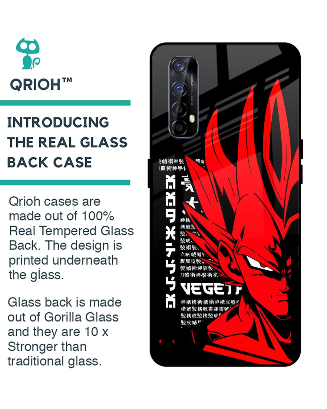 Shop Red Vegeta Premium Glass Case for Realme Narzo 20 Pro (Shock Proof, Scratch Resistant)-Back