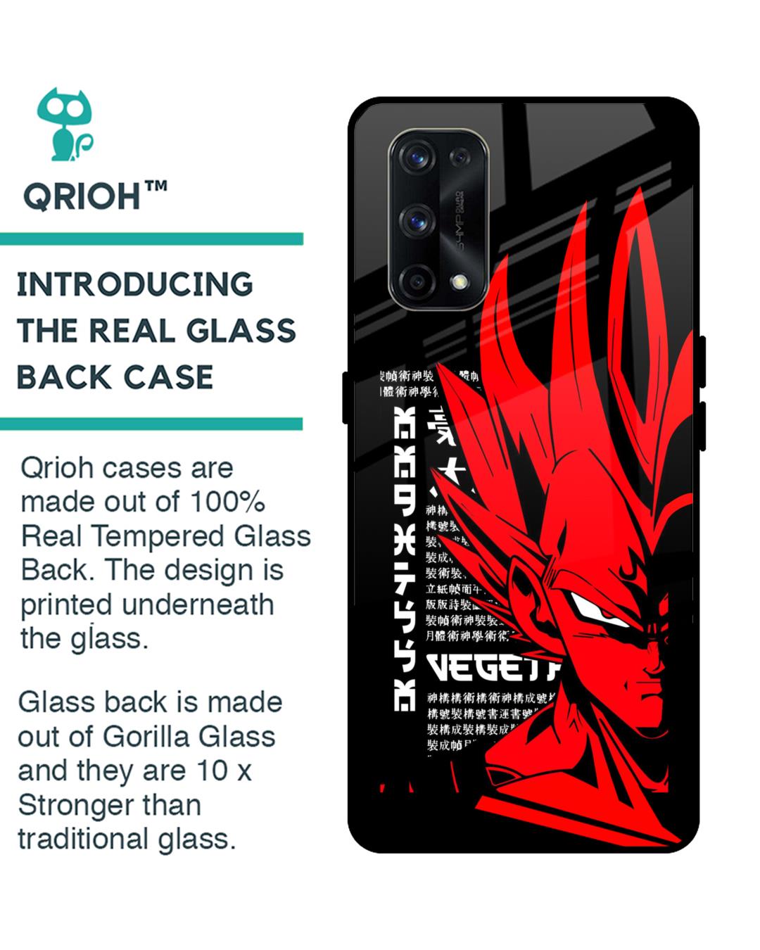 Shop Red Vegeta Premium Glass Case for Realme X7 Pro (Shock Proof, Scratch Resistant)-Back