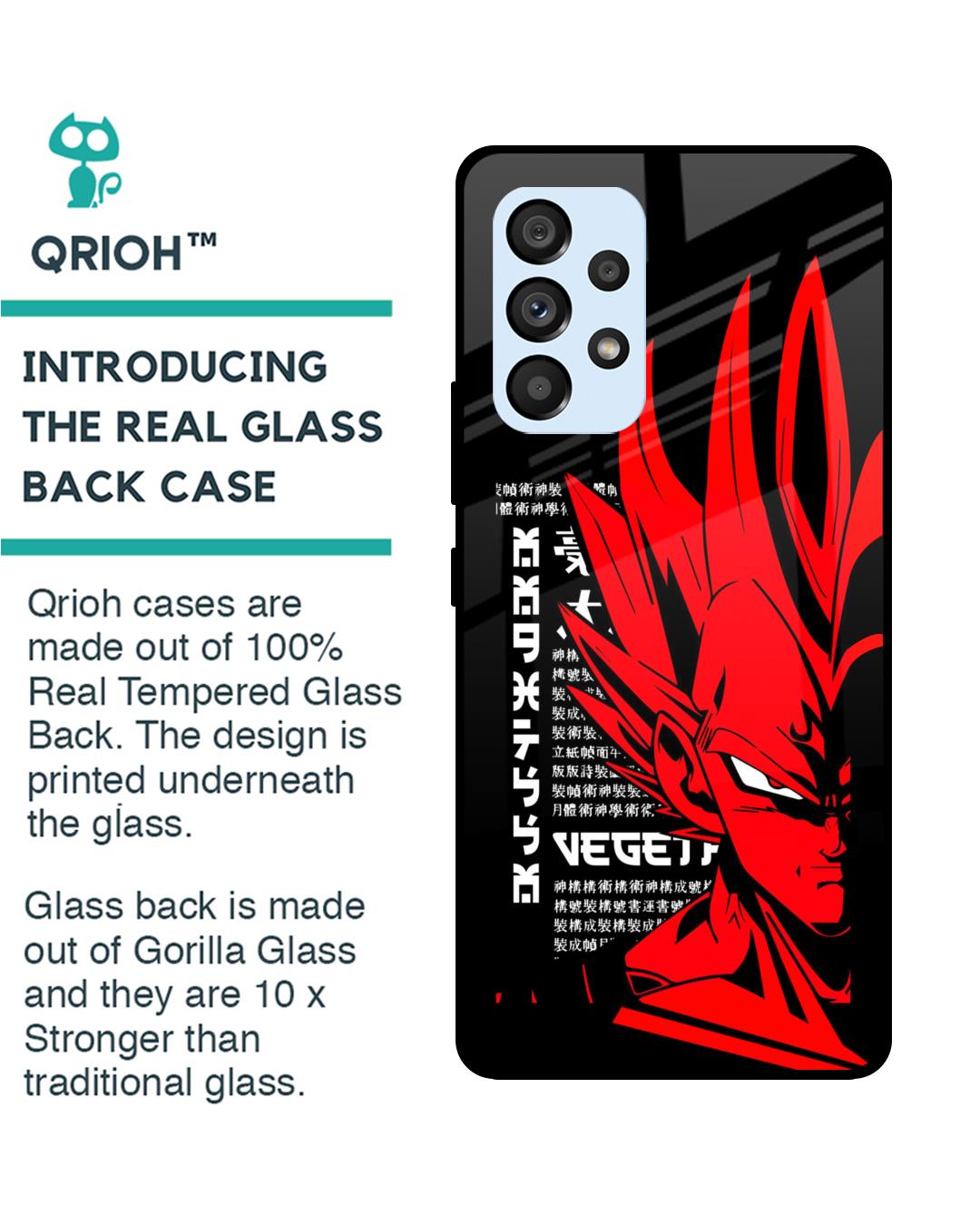 Shop Red Vegeta Premium Glass Case for Samsung Galaxy A53 5G (Shock Proof,Scratch Resistant)-Back