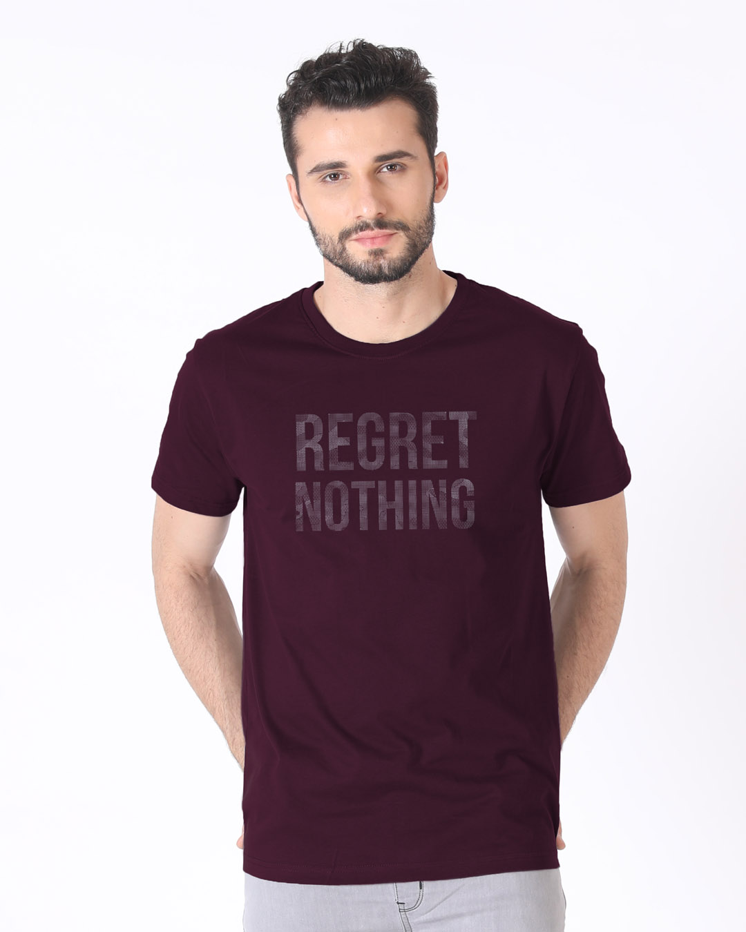 Shop Regret Nothing Half Sleeve T-Shirt-Back