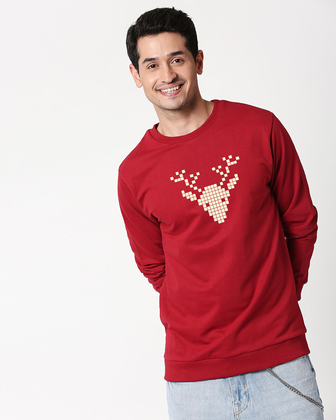 Shop Reindeer Fleece Sweatshirt-Back