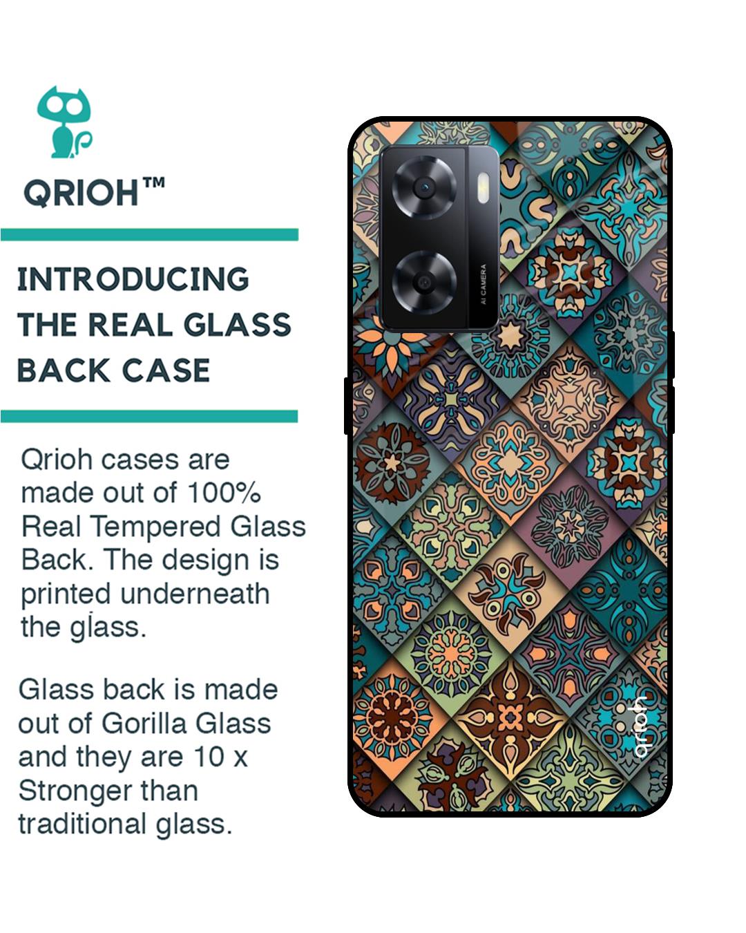 Shop Retro Art Printed Premium Glass case for OPPO A77s (Shock Proof,Scratch Resistant)-Back