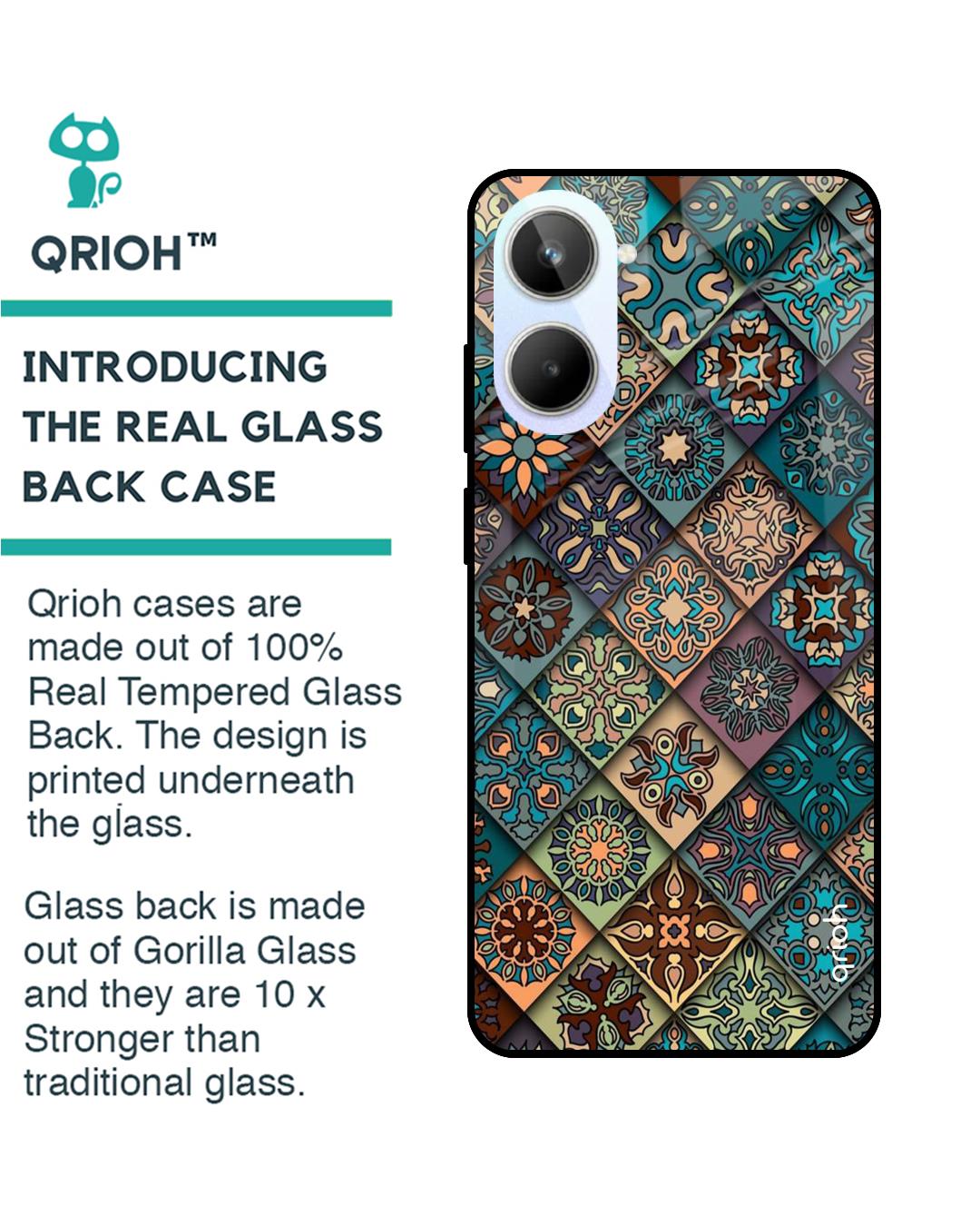 Shop Retro Art Printed Premium Glass case for Realme 10 5G (Shock Proof,Scratch Resistant)-Back