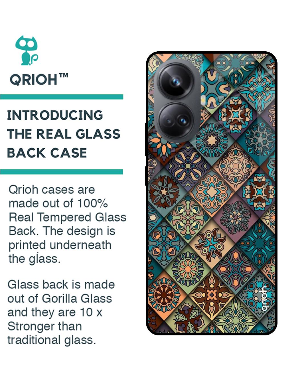 Shop Retro Art Printed Premium Glass case for Realme 10 Pro Plus 5G (Shock Proof,Scratch Resistant)-Back