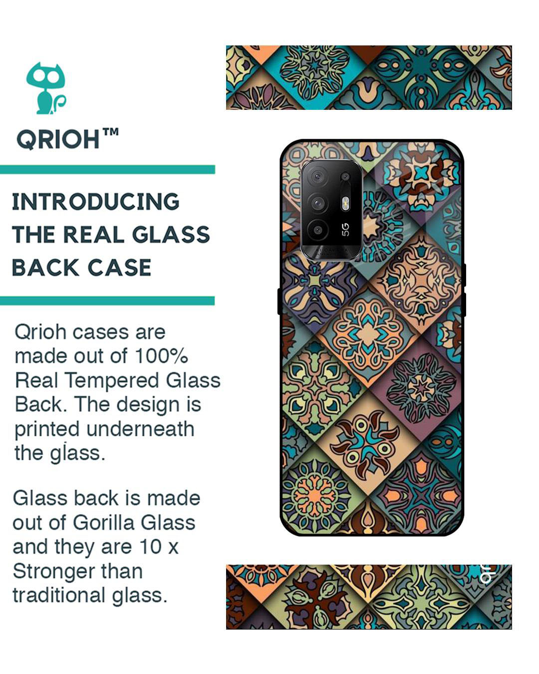 Shop Retro Art Printed Premium Glass Cover for Oppo F19 Pro Plus (Shock Proof, Lightweight)-Back