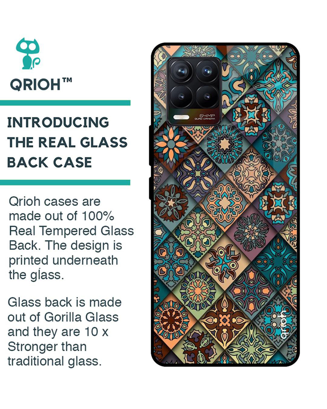 Shop Retro Art Printed Premium Glass Cover for Realme 8 Pro (Shock Proof, Lightweight)-Back