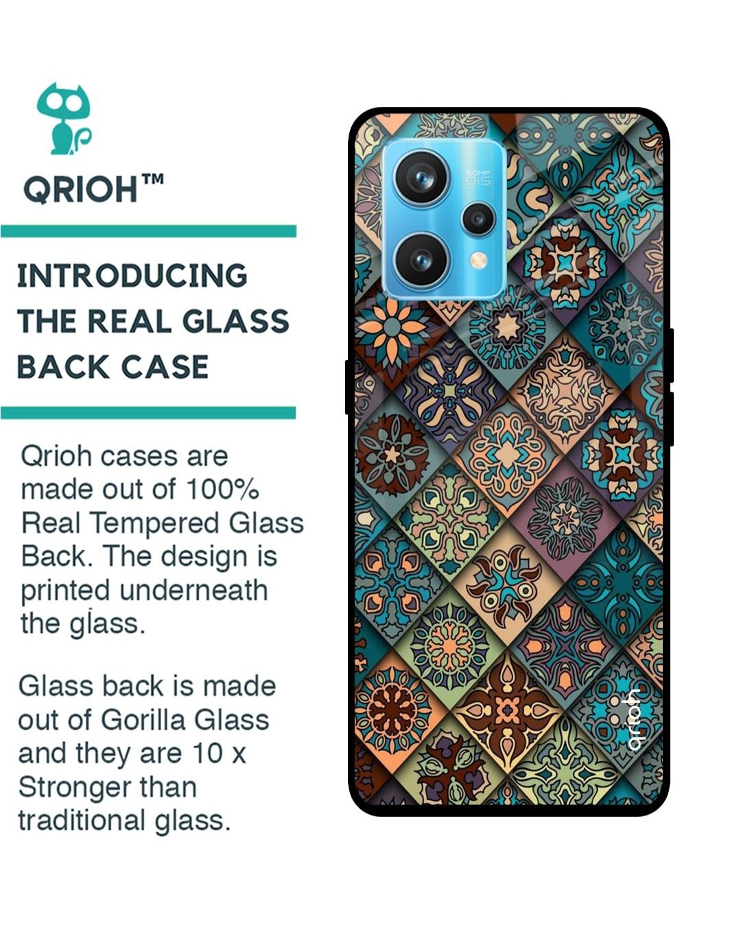 Shop Retro Art Printed Premium Glass Cover For Realme 9 Pro Plus (Shockproof, Light Weight)-Back