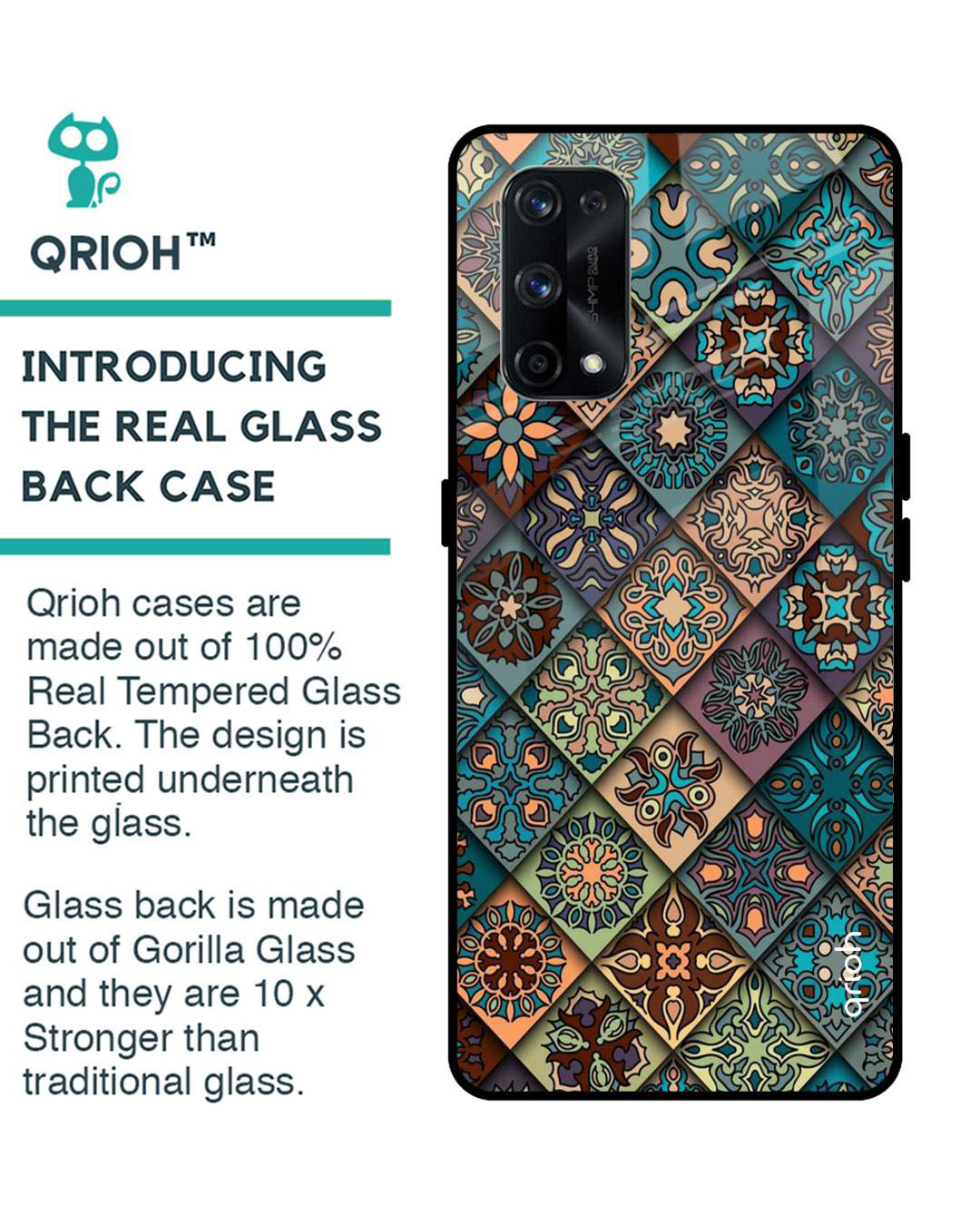 Shop Retro Art Printed Premium Glass Cover for Realme X7 Pro (Shock Proof, Lightweight)-Back