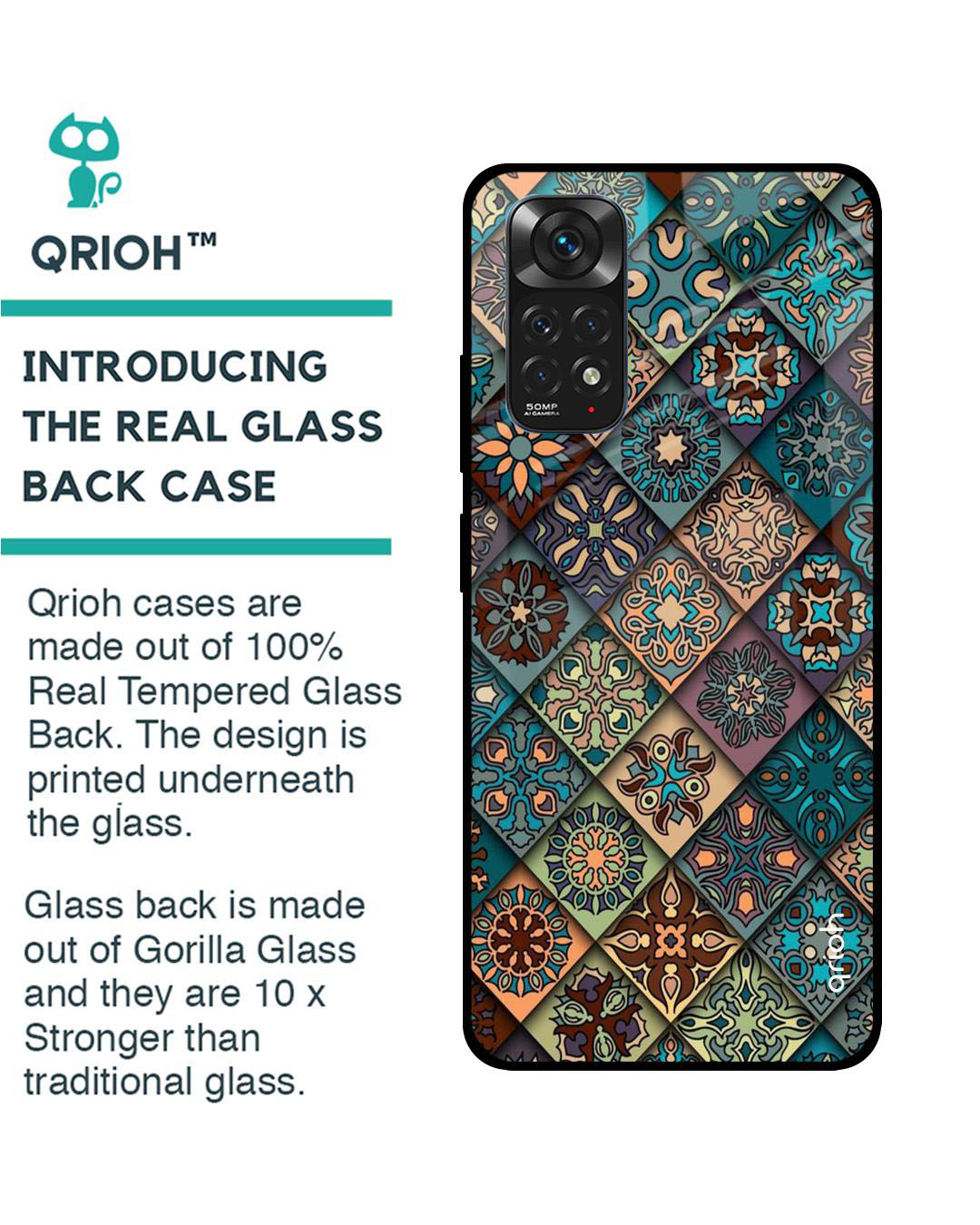 Shop Retro Art Printed Premium Glass Cover for Redmi Note 11S (Shock Proof, Lightweight)-Back