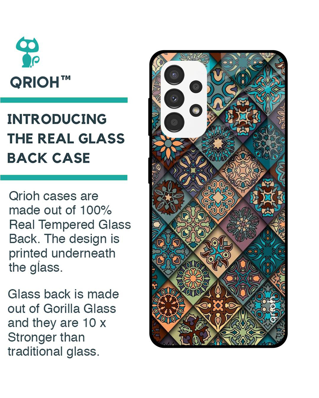 Shop Retro Art Printed Premium Glass Cover for Samsung Galaxy A13 (Shockproof, Light Weight)-Back