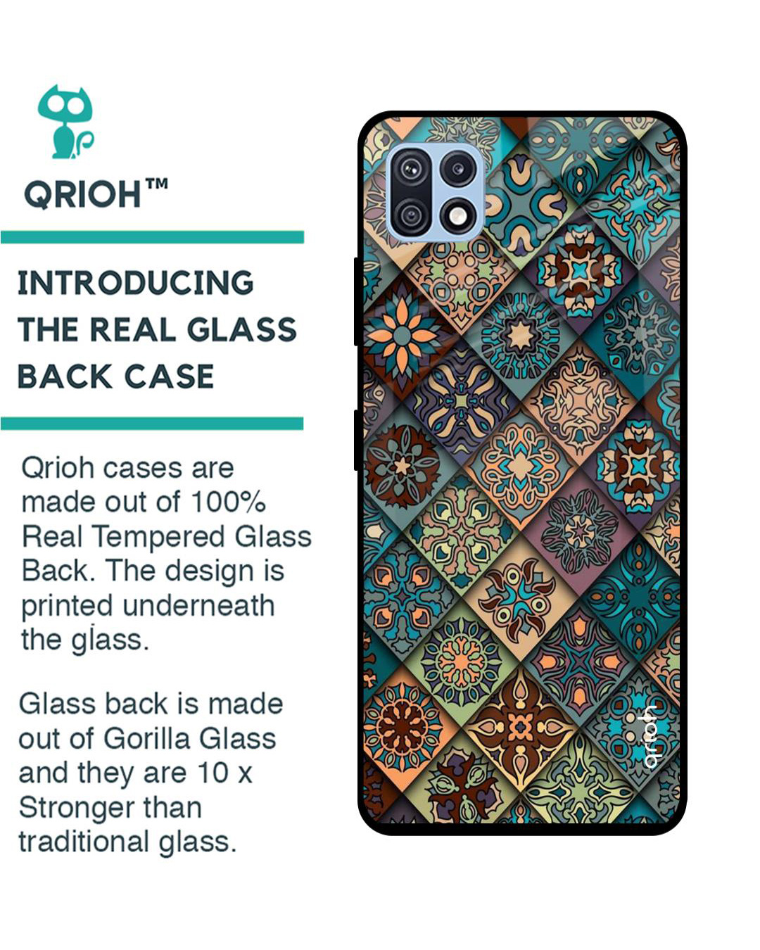 Shop Retro Art Printed Premium Glass Cover for Samsung Galaxy F42 5G (Shock Proof, Light Weight)-Back