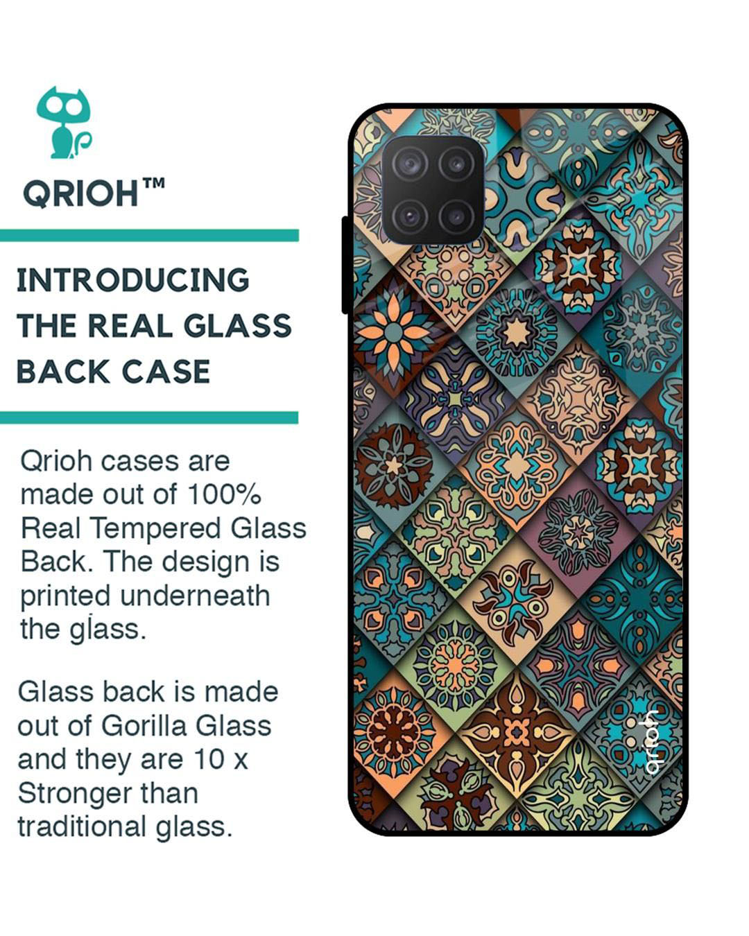 Shop Retro Art Printed Premium Glass Cover for Samsung Galaxy M12 (Shock Proof, Light Weight)-Back