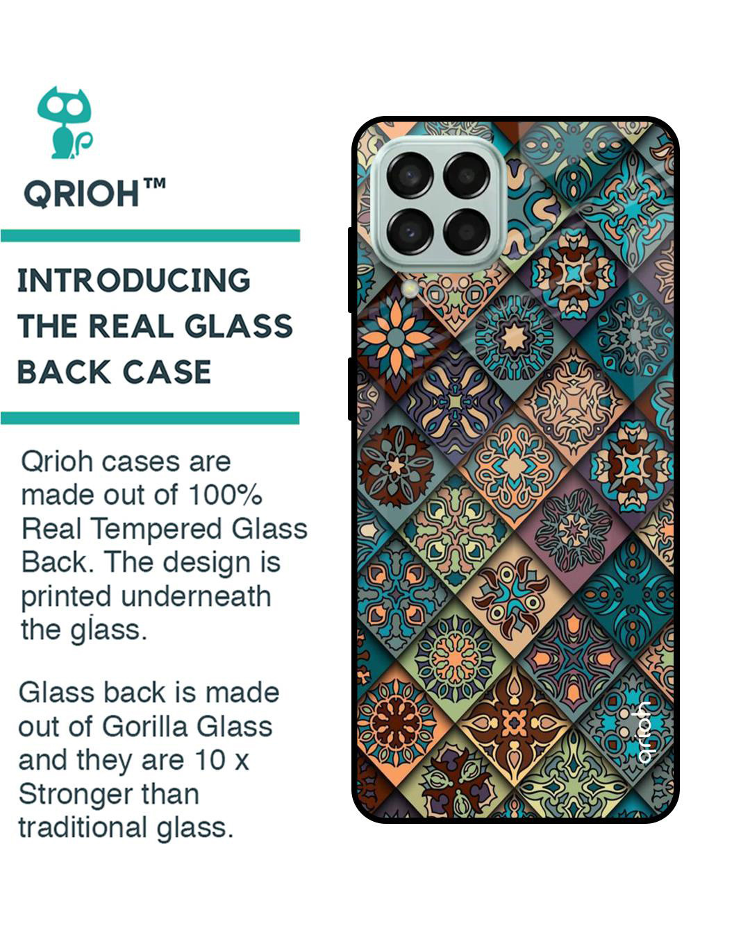Shop Retro Art Printed Premium Glass Cover for Samsung Galaxy M33 5G (Shockproof, Light Weight)-Back
