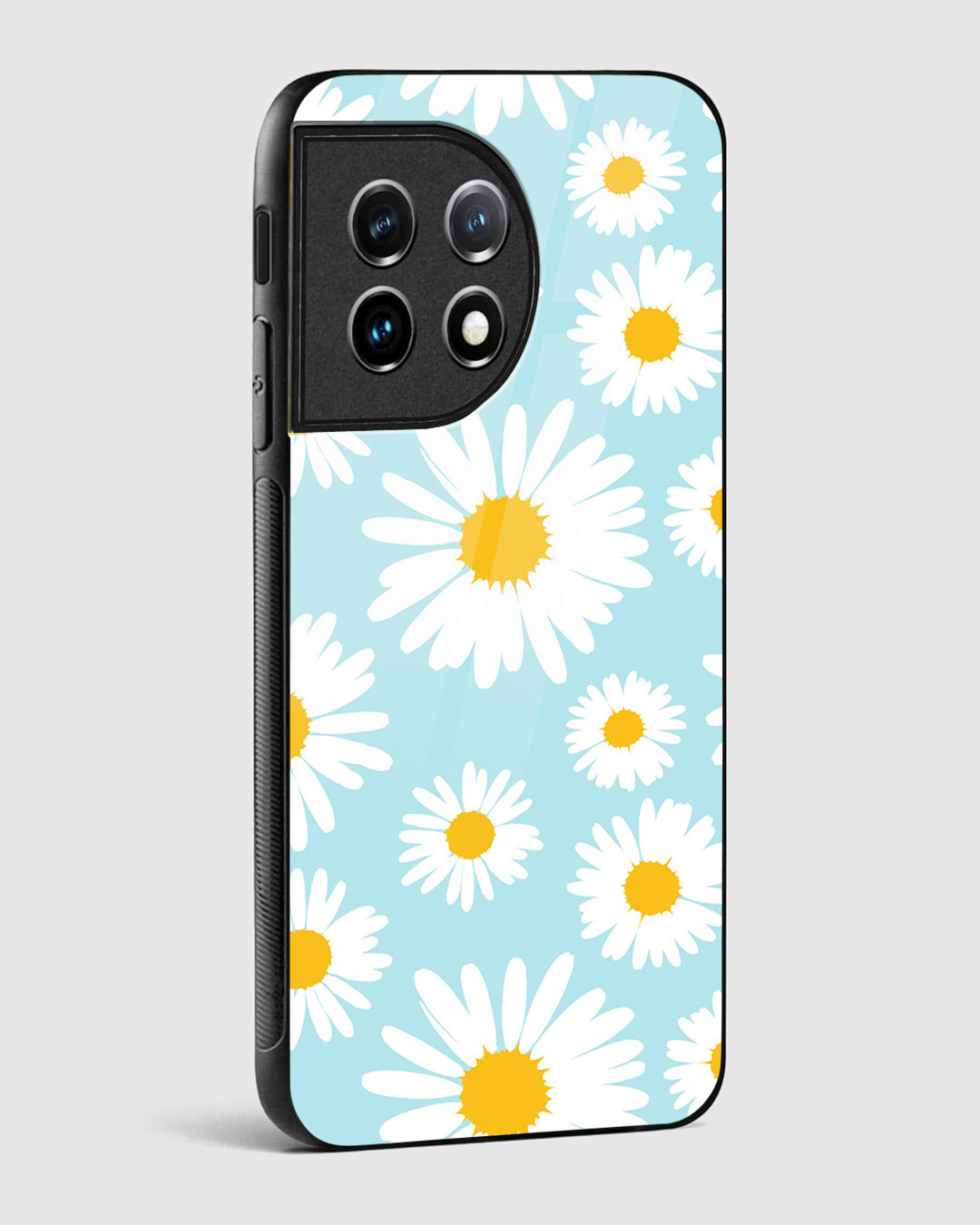 Shop Retro Daisy Floral Premium Glass Case for OnePlus 11 5G-Back