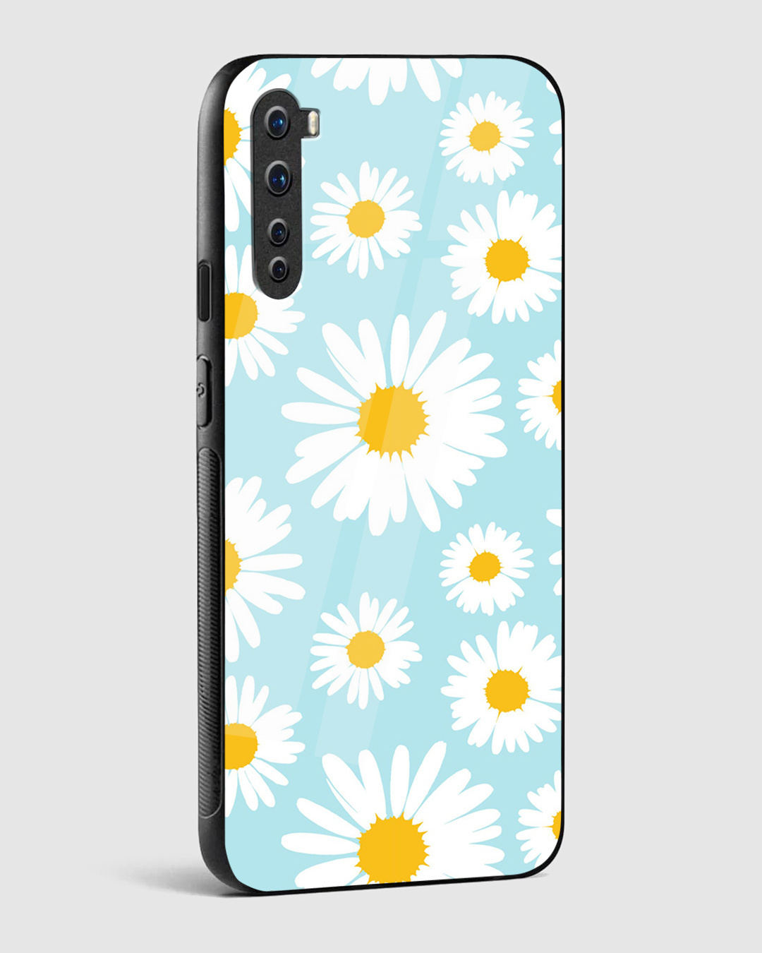 Shop Retro Daisy Floral Premium Glass Case for OnePlus Nord-Back