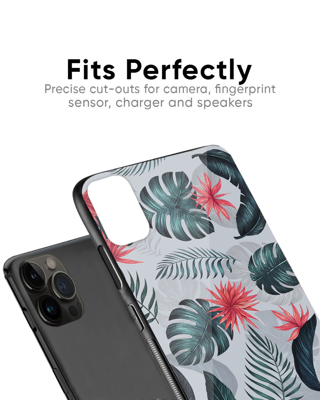 Shop Retro Floral Leaf Premium Glass Case for Apple iPhone 11 (Shock Proof, Scratch Resistant)-Back
