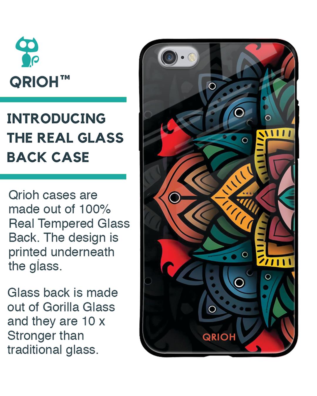 Shop Retro Gorgeous Flower Printed Premium Glass Cover For iPhone 6 (Impact Resistant, Matte Finish)-Back