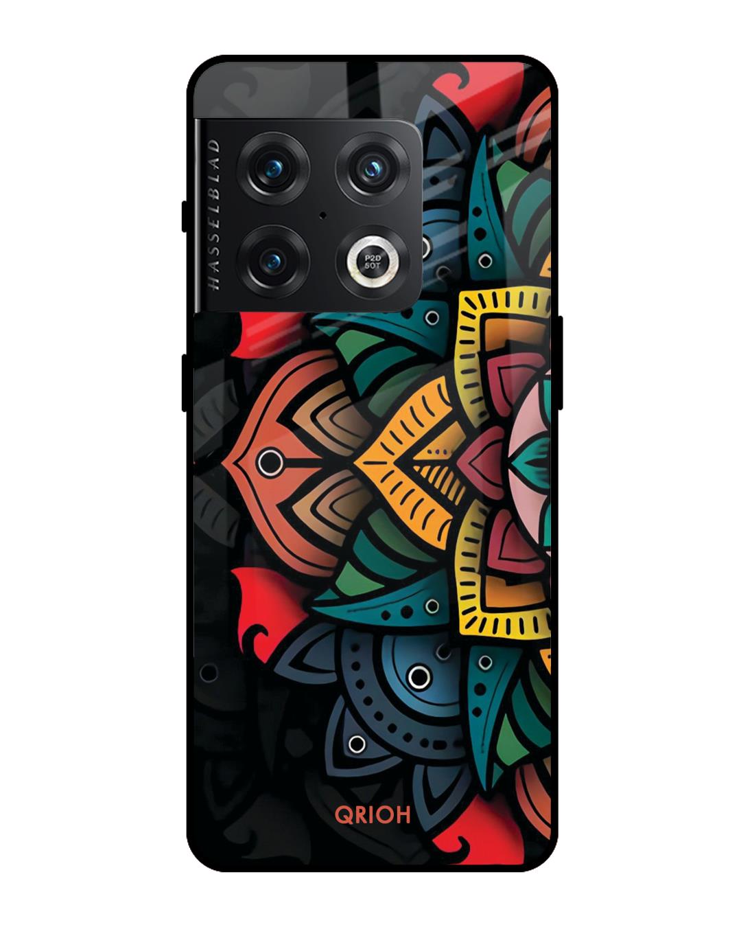 Buy Retro Gorgeous Flower Printed Premium Glass Cover For OnePlus 10