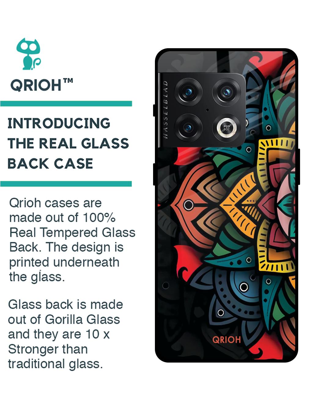 Shop Retro Gorgeous Flower Printed Premium Glass Cover For OnePlus 10 Pro 5G (Matte Finish)-Back