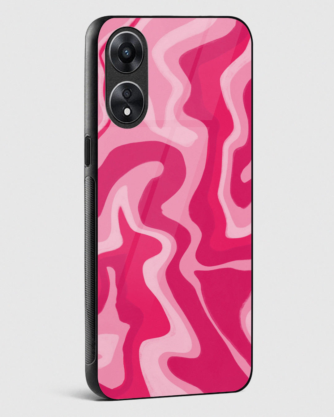 Shop Retro Liquid Swirl Pink Premium Glass Case for Oppo A78 5G-Back