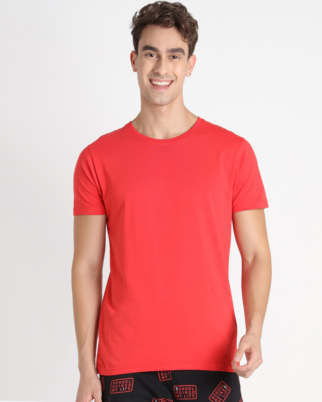 Shop Retro Red Half Sleves T-Shirt-Back