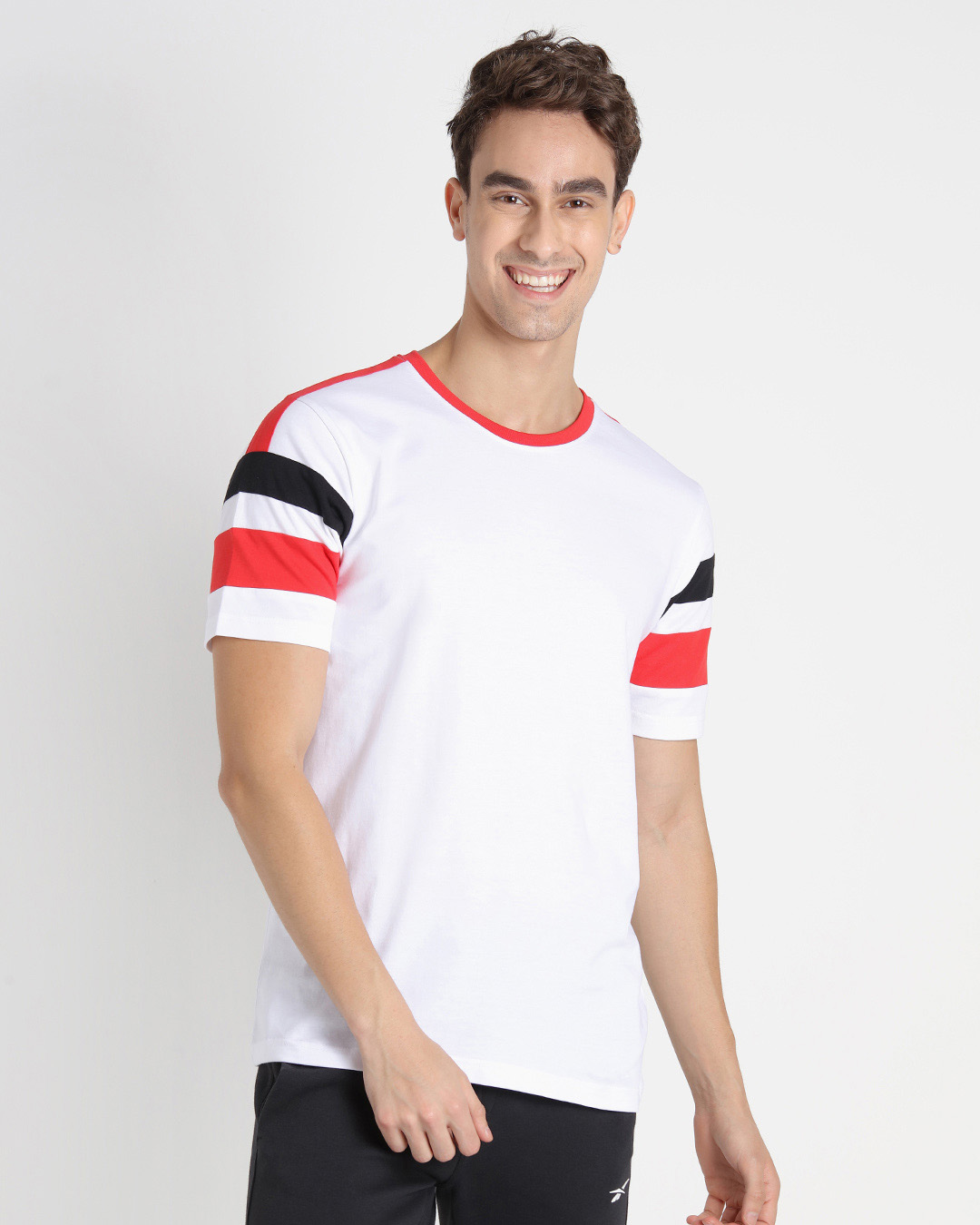 Shop Retro Red Sports Trim T-Shirt-Back