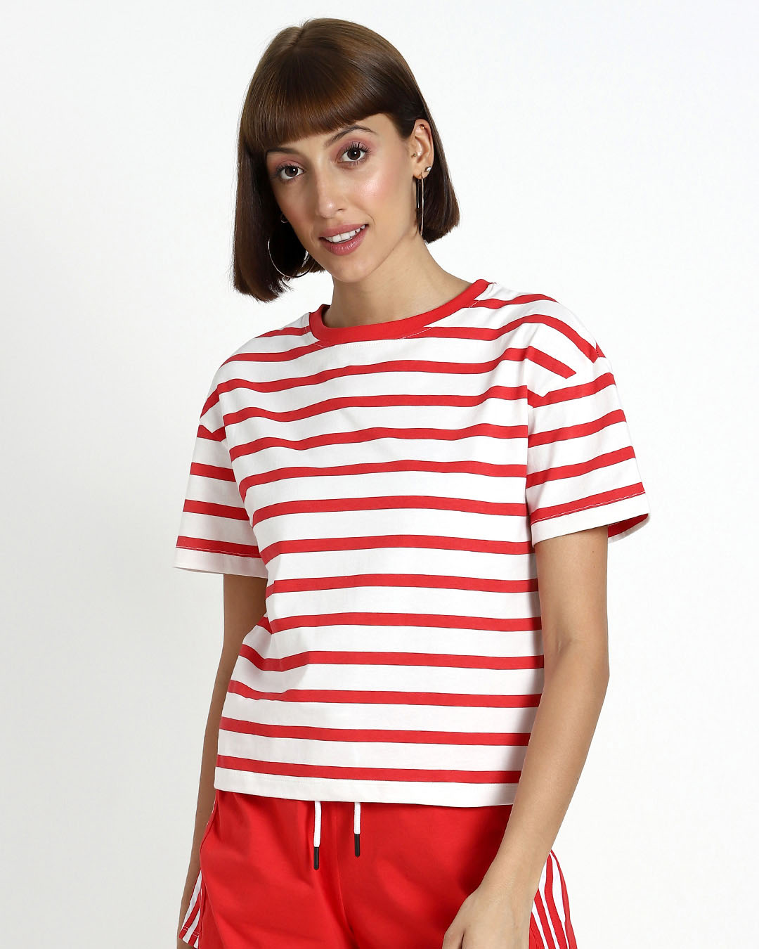 Shop Retro Red Stripe Short Top-Back