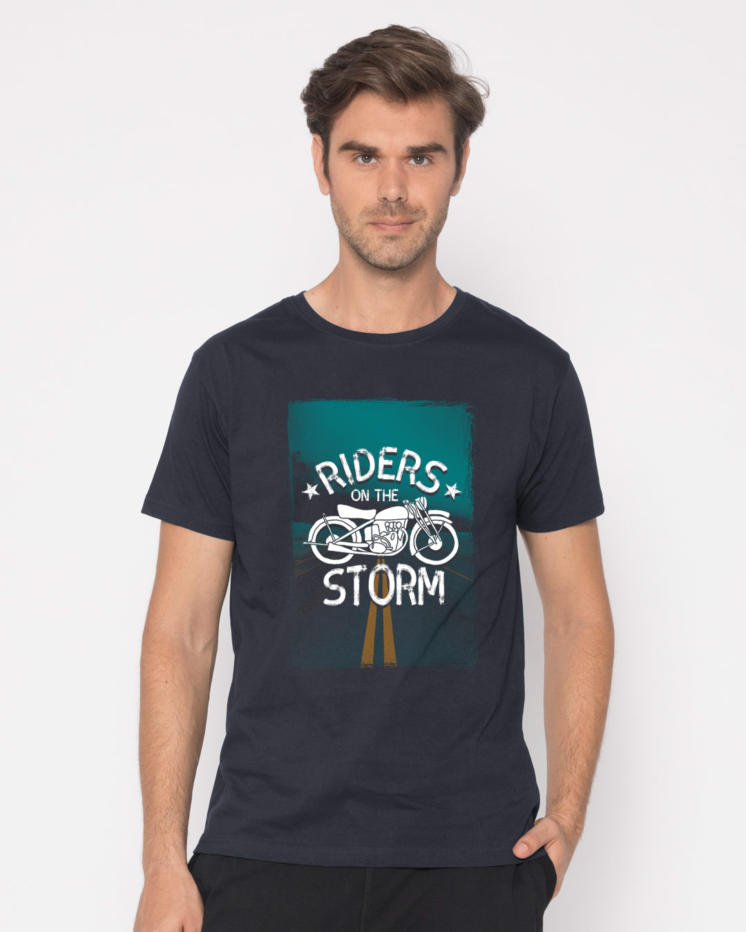 Shop Riders Halftone Half Sleeve T-Shirt-Back