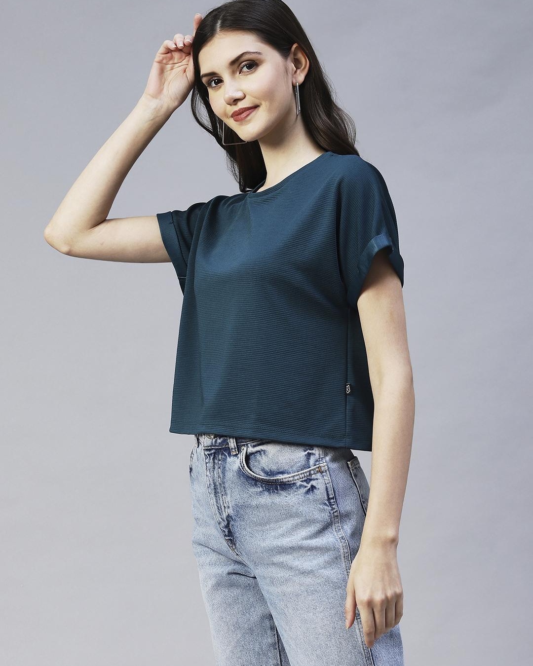 Shop Women's Green Slim Fit Top-Back