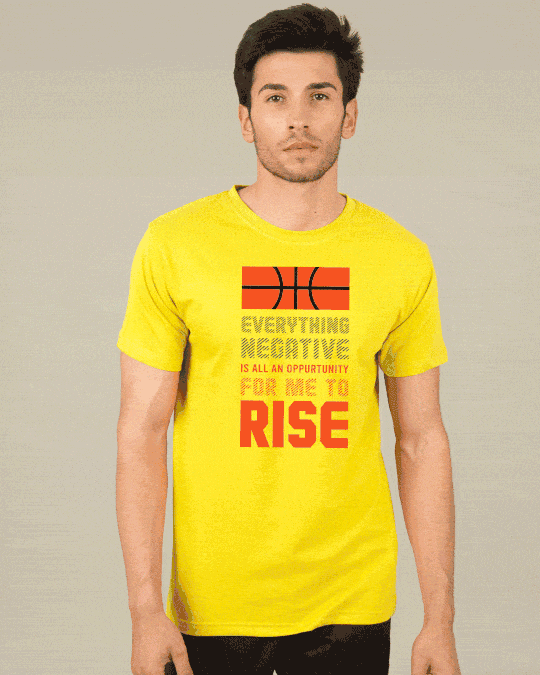 Buy Rise 24 Half Sleeve TShirt for Men yellow Online at Bewakoof