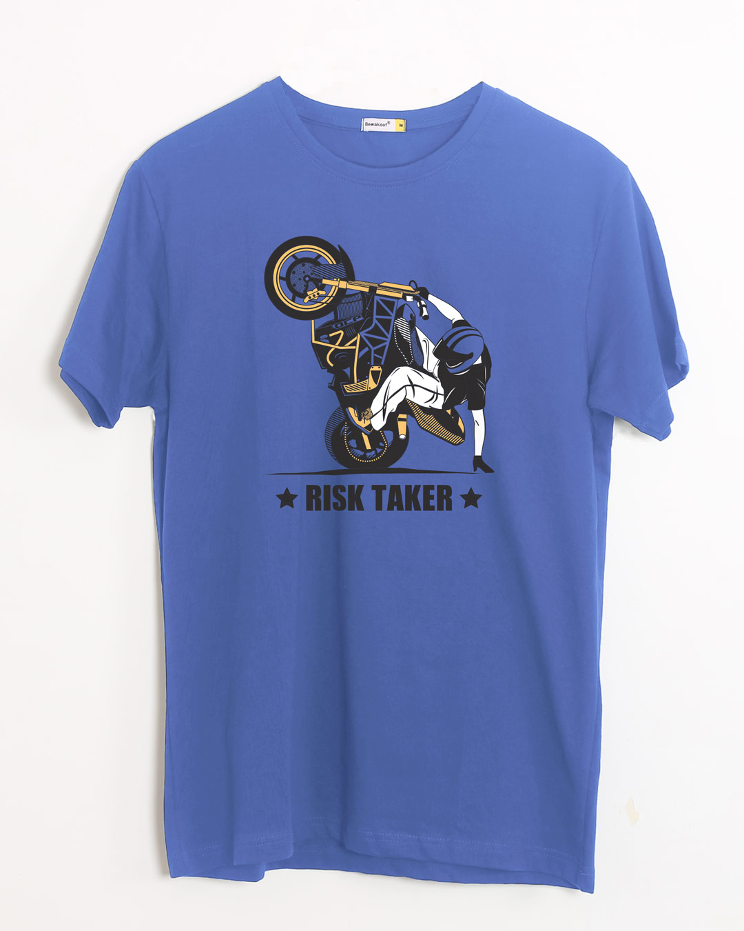Buy Risk Taker Blue Printed Half Sleeve T-Shirt For Men Online India ...