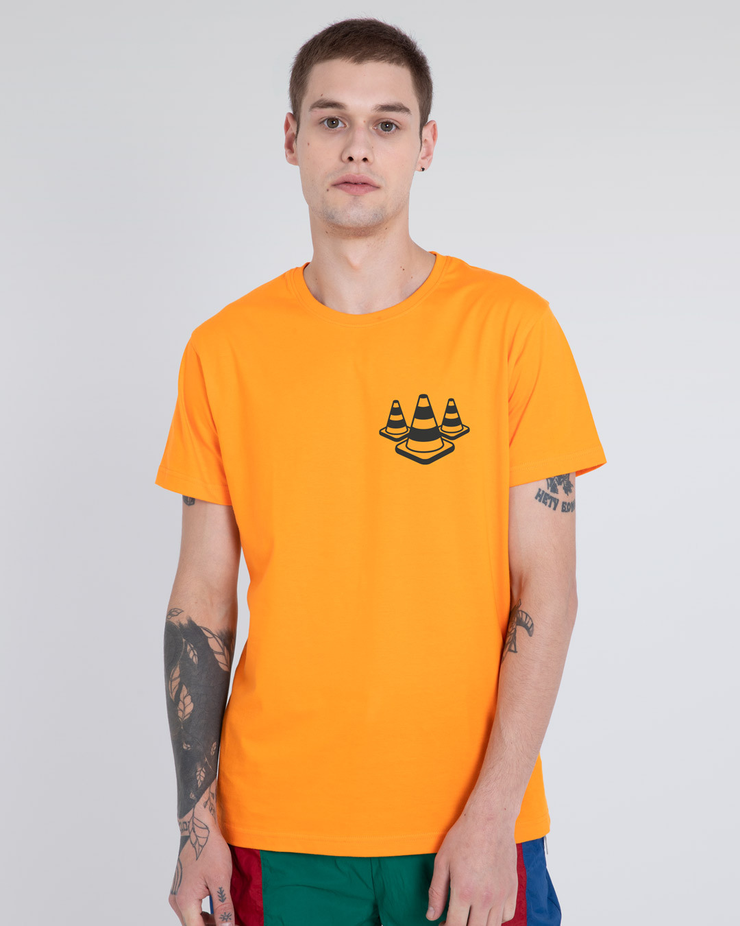 Shop Road Cone Perspective Half Sleeve T-Shirt-Back