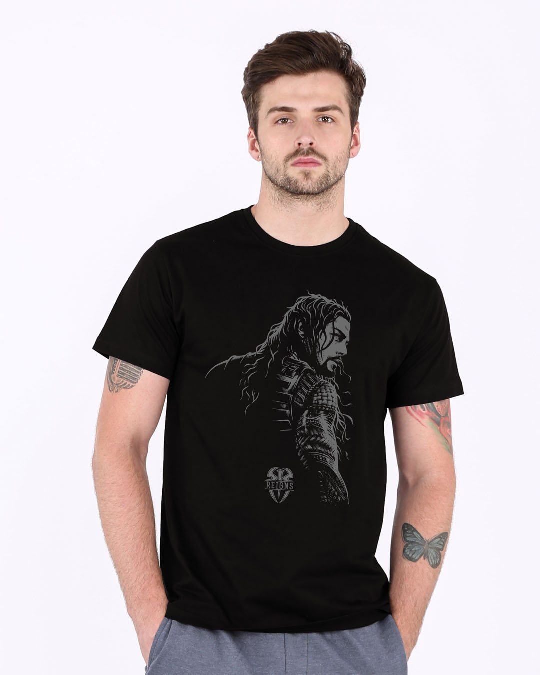 Shop Roman Half Sleeve T-Shirt (WWEL)-Back