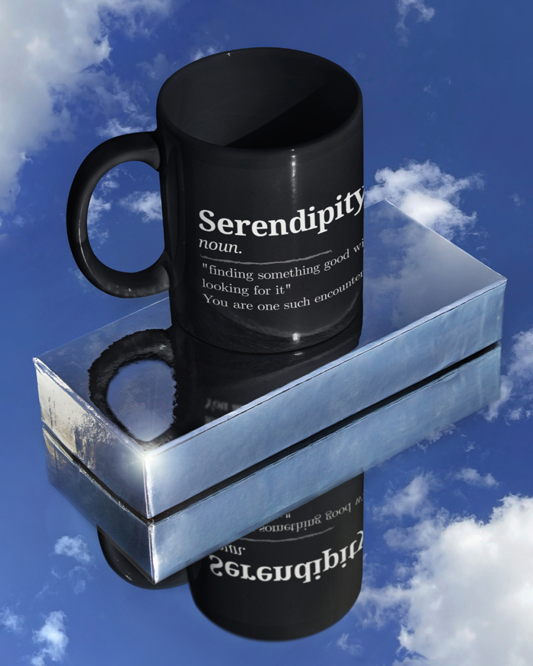 Shop Romantic Serendipity Ceramic Mug,  (320ml, Sky Blue , Single Piece)-Back