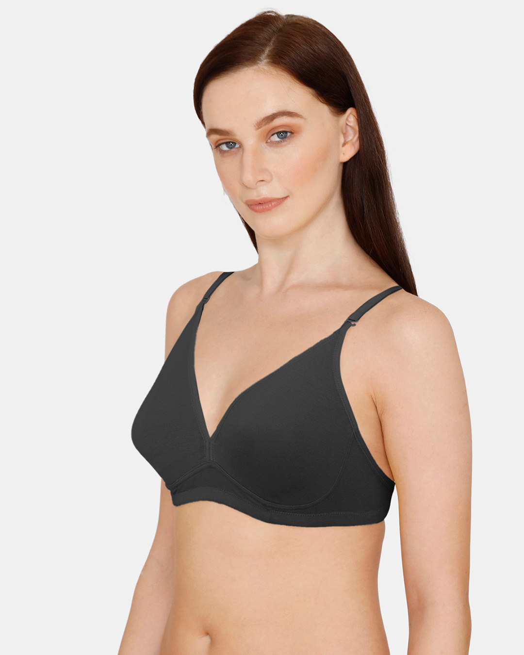 Shop Rosaline Essentials Double Layered Non-Wired Low Back Bra - Black-Back