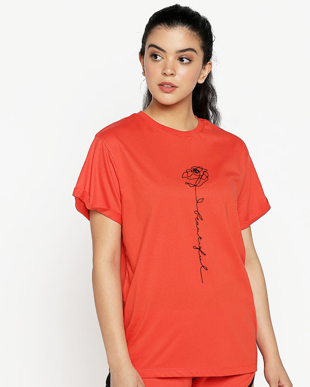 Shop Rose Beautiful Boyfriend T-Shirt Oxyfire-Back