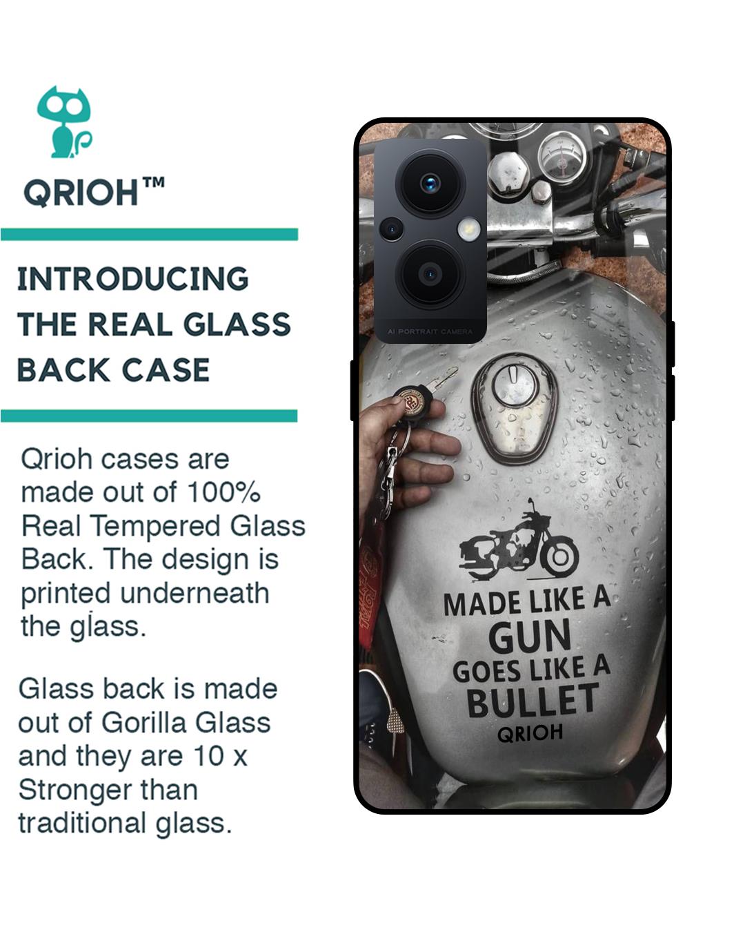 Shop Royal Bike Printed Premium Glass Case for Oppo F21s Pro 5G (Shock Proof,Scratch Resistant)-Back