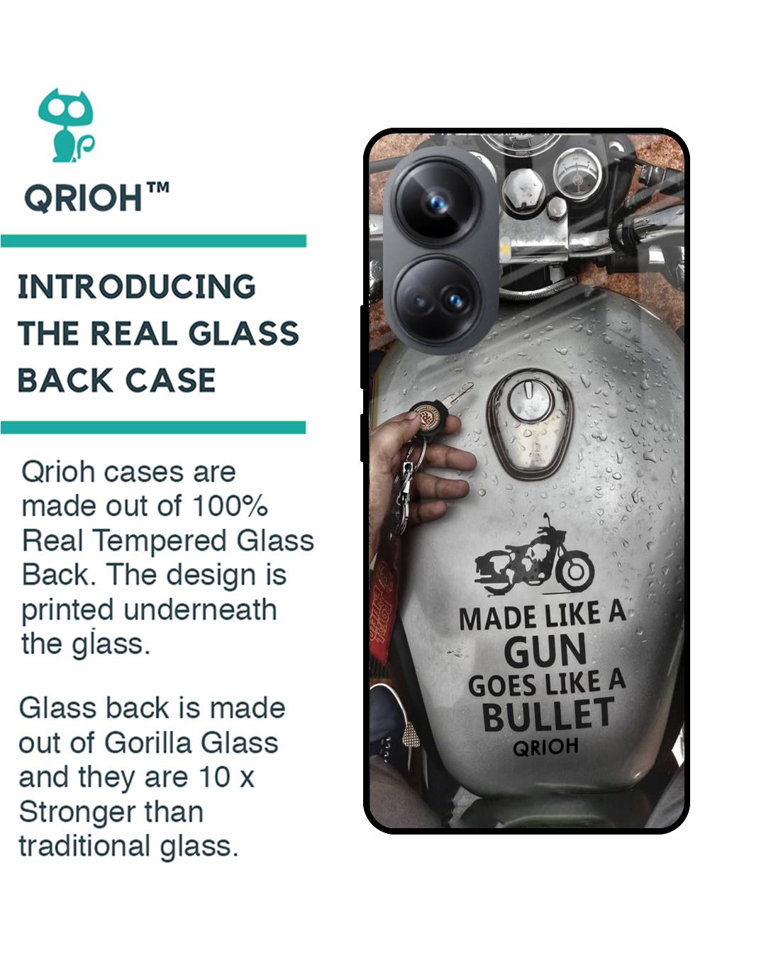 Shop Royal Bike Printed Premium Glass Case for Realme 10 Pro Plus 5G (Shock Proof,Scratch Resistant)-Back