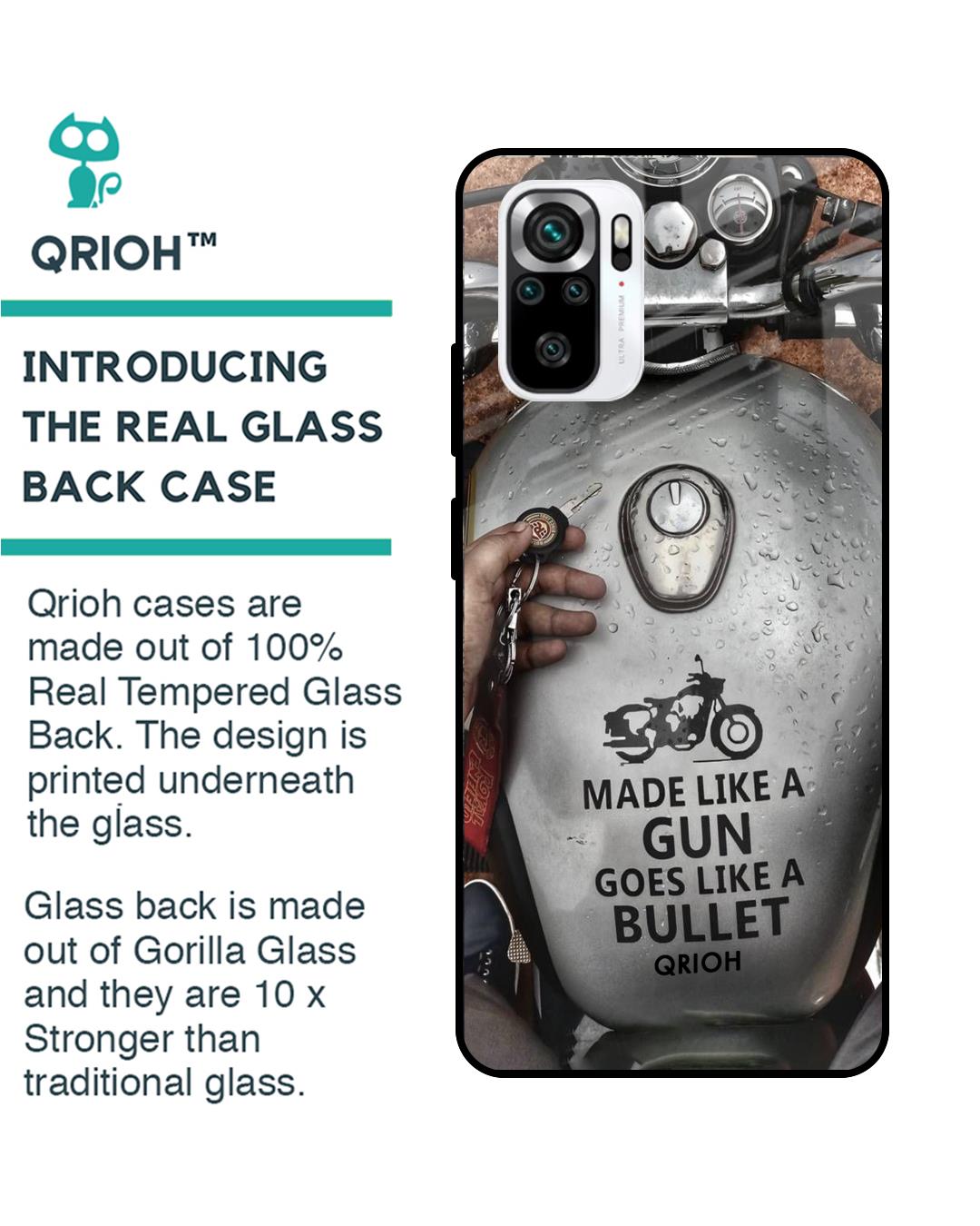 Shop Royal Bike Printed Premium Glass Case for Redmi Note 11 SE (Shock Proof,Scratch Resistant)-Back