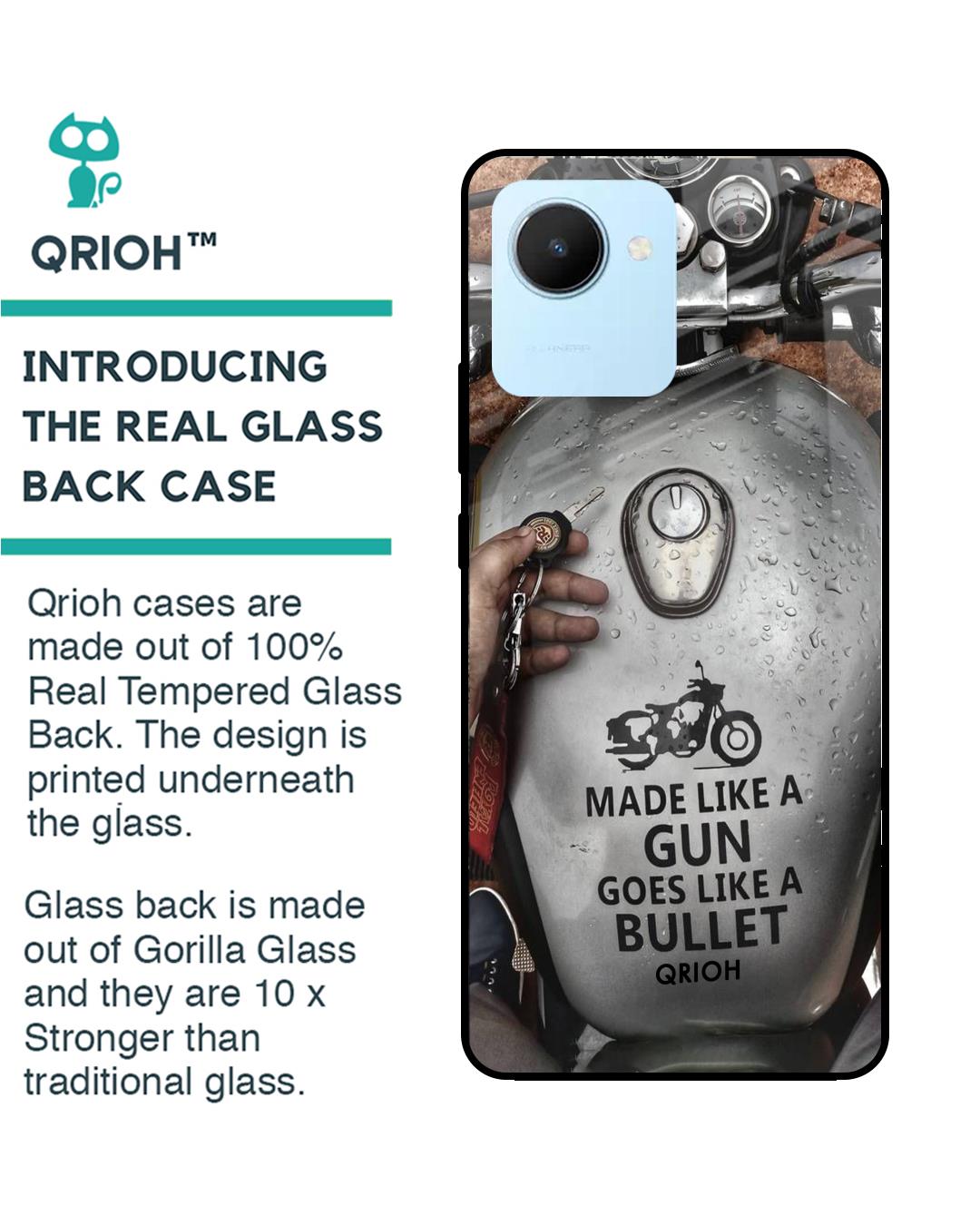 Shop Royal Bike Printed Premium Glass Cover for Realme C30 (Shock Proof, Scratch Resistant)-Back