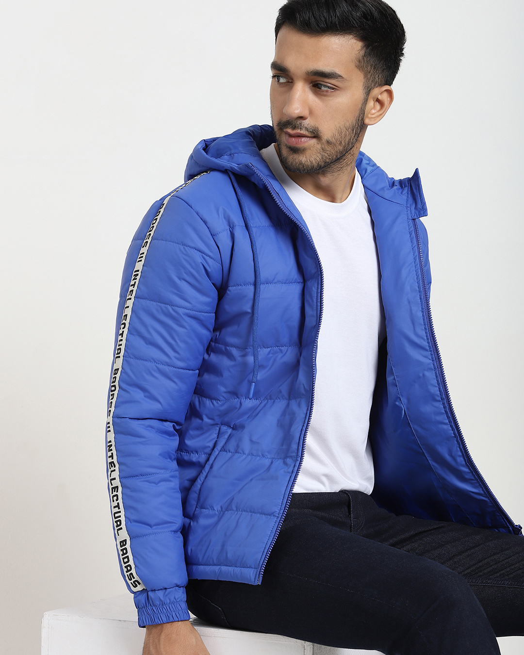 Buy Men's Blue Puffer Jacket Online at Bewakoof