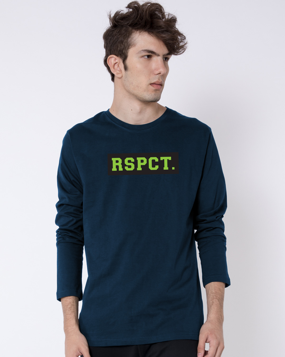 Shop RSPCT Full Sleeve T-Shirt Navy Blue-Back